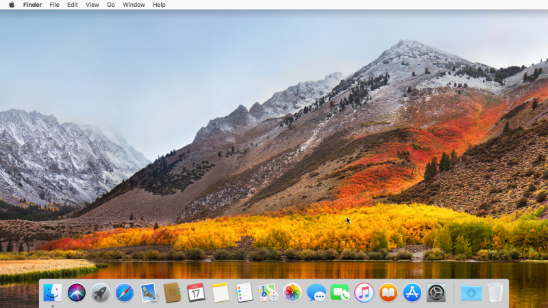 macOS High Sierra skærmbillede på dansk