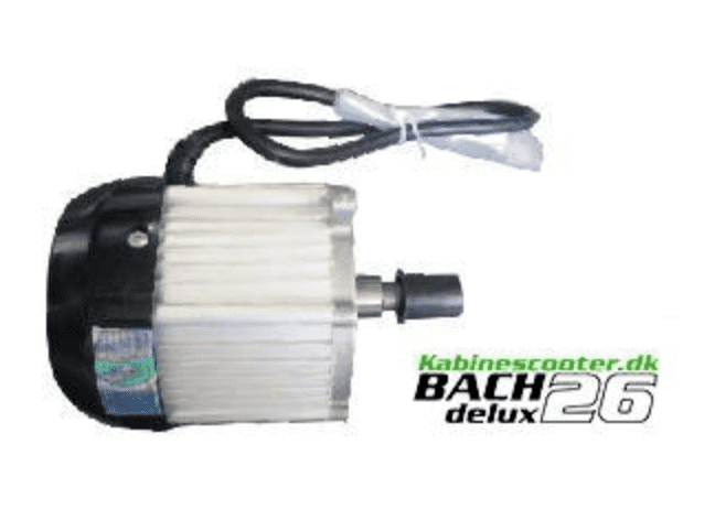 Motor til Bach Kabinescooter G4.<br />Ny model 1000 Watt.<br />[motorene på billederne med 60V1000W G4 og 60V1200W G4 er identiske så ikke sikkert man kan regne med dem]